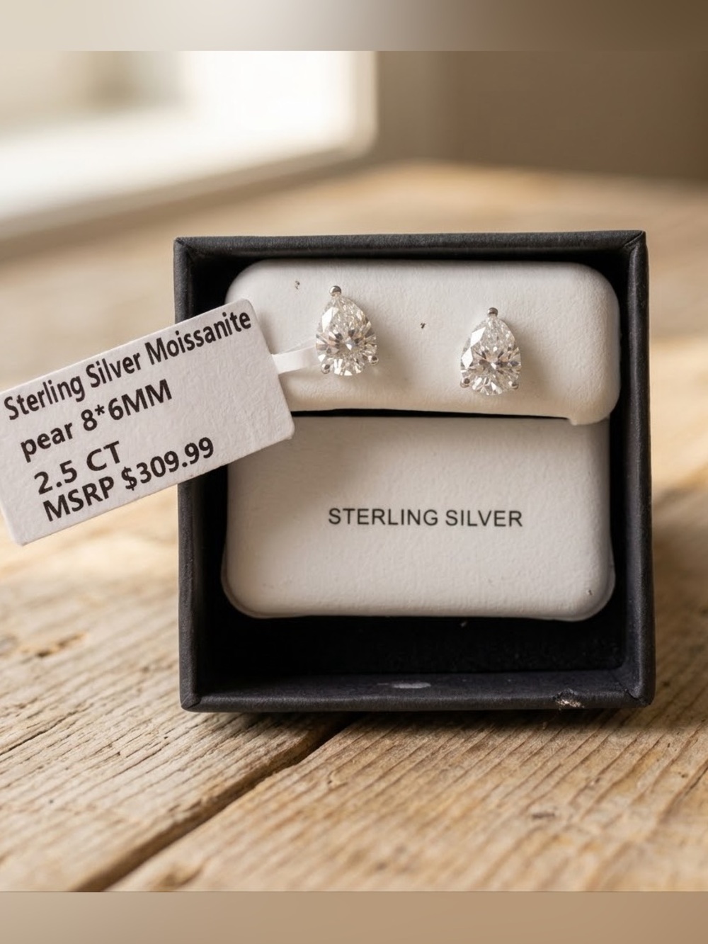 Moissanite Earrings moissanite- 2,5 carats-6mm